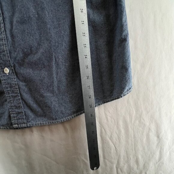 Big Mac Workwear Shirt Mens Sz XL Short Sleeve Button Up Collared Chambray Blue - Picture 10 of 12